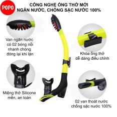 Ống thở lặn biển ngăn nước 100% thế hệ mới với 2 van thoát nước, thiết kế thời trang TUO POPO collection