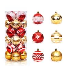 Trái châu giáng sinh Vẽ tay cao cấp 6cm trang trí cây thông noel – Bộ 6 trái