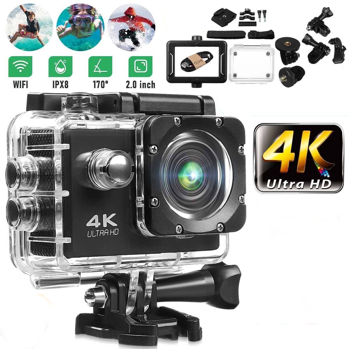 Camera Hành Trình Chống Nước Chống Rung 4K Sports Ultra HD DV - Camera Hành Trình Gắn Mũ Bảo Hiểm...
