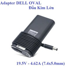 Adapter Sạc Zin Dell OVAL 19.5V-4.6A 90W Đầu Kim Lớn 7.4X5.0MM Kèm Dây Nguồn – Adapter Power For Dell 19.5V-4.62A OVAL 90W