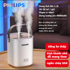 Philips máy lọc không khí máy lọc không khí phòng ngủ lọc không khí máy lọc không khí tạo ẩm Máy Phun Sương Cần Thiết Cho Cả 4 Mùa – 1.2L – Phun Kép USB Máy khuếch tán hương thơm bằng sóng siêu âm – Dung lượng pin 4000mAh