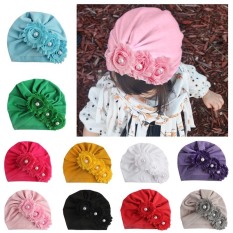 Mũ turban 3 bông hoa siêu yêu cho bé(0-10tháng)