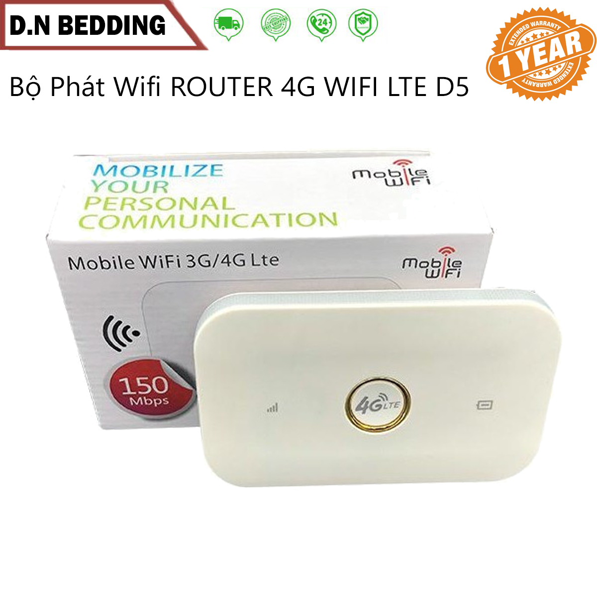 Cục Phát Wifi Từ Sim 3g/4g Di Động - Bộ Phát Wifi ROUTER 4G WIFI LTE D5 ( 150MBPS )...