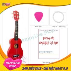 Đàn Ukulele Soprano Gỗ (cần gỗ) – Tặng sách học + phím gảy + dây dự phòng – HappyLive Shop