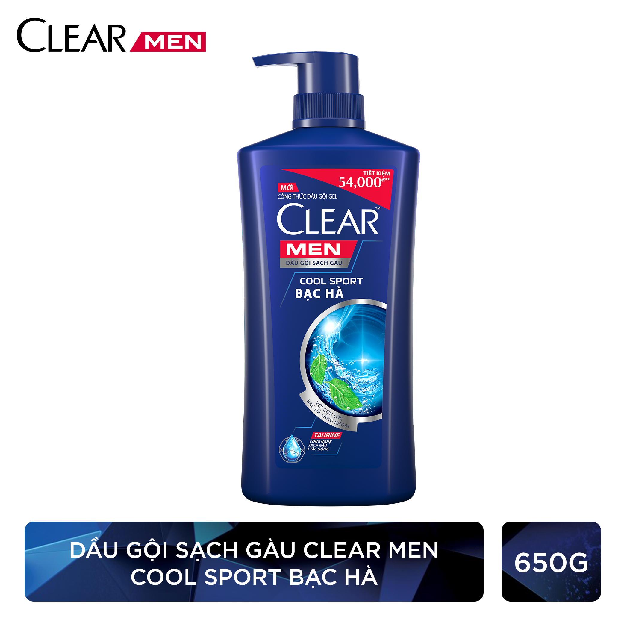 Clear Men Cool Sport Bạc Hà Dầu Gội Sạch Gàu sạch gàu vượt trội cấp ẩm da đầu chấm dứt nỗi lo về gàu 650g