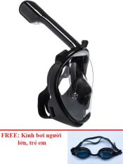 Mặt nạ lặn biển Full Face View 180 có ống thở, gắn được camera hành trình. FREE kính bơi tiện lợi