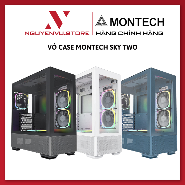 Vỏ Case máy tính Montech Sky Two Đen | Trắng | Morocco Blue – Hàng chính hãng