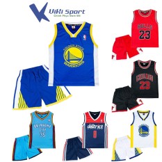 Bộ quần áo bóng rổ cho bé từ 5 đến 14 tuổi, Vải mè thoáng mát phù hợp cho mọi hoạt động của trẻ – ViKi Sport
