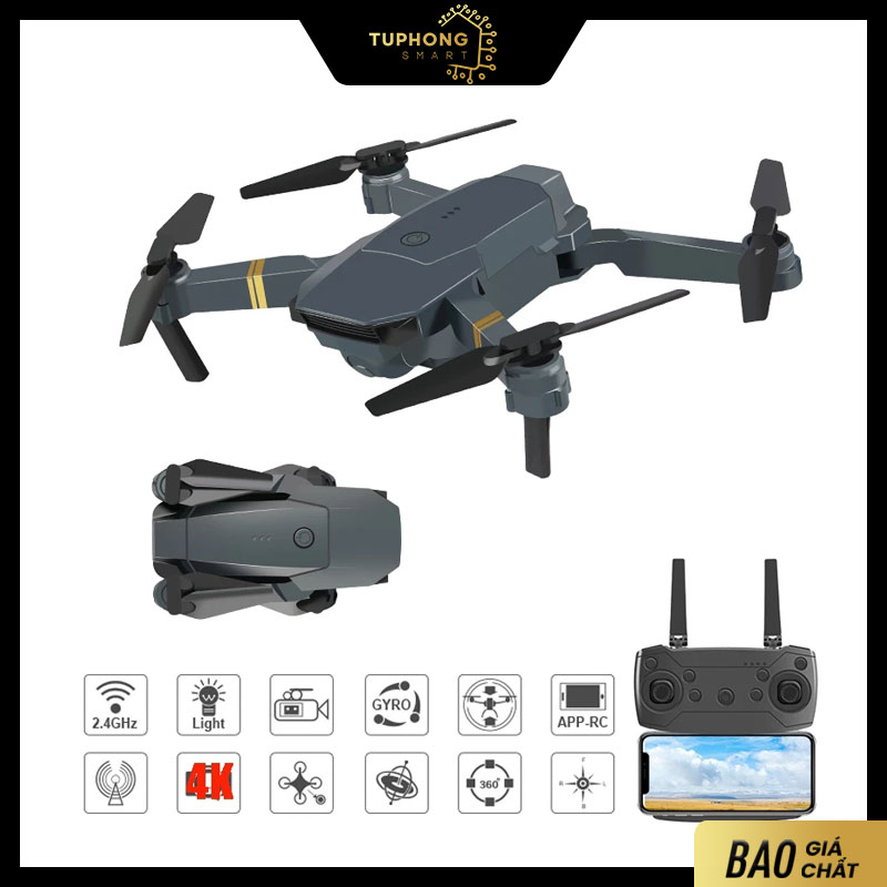 Máy bay camera 4k flycam mini giá rẻ điều khiển từ xa quay phim, chụp ảnh, chống rung kết nối...