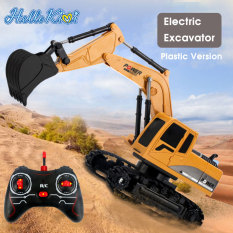 HelloKimi đồ chơi xếp hình Xe mô hình Xe đồ chơi trẻ Xe điều khiển từ xa xe xây RC Excavator Toys 2.4G Remote Control 360° Rotation Engineering Vehicle Toy 1:24 Excavator 5CH Plastic 6CH Alloy Electric Excavator Construction Bulldozer Truck Toys
