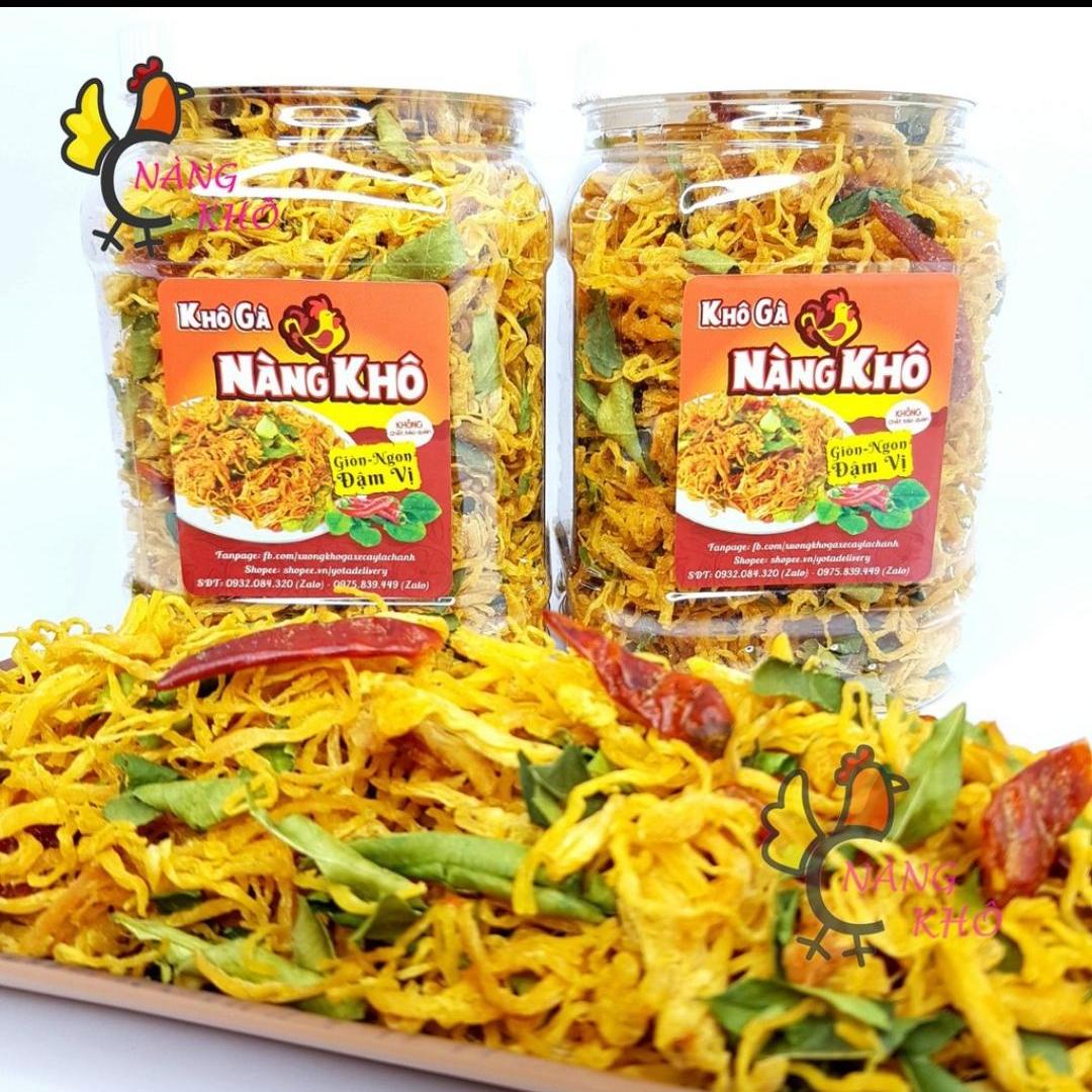 500g Khô gà lá chanh cay vừa loại 1 siêu ngon (giòn ngon - đậm vị)