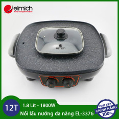 Nồi lẩu nướng cắm điện đa năng dung tích 1.8 lít công suất 1800W Elmich EL-3376 – Hàng chuẩn chính hãng, bảo hành 12 tháng