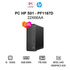 Máy tính để bàn HP (Intel / i5-10400 / 8GB / 1TB HDD / Windows 10) l Black l S01-PF1167D (22X66AA)