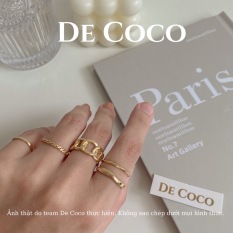Set nhẫn nữ 5 chiếc basic màu vàng Gold De Coco DeCoco