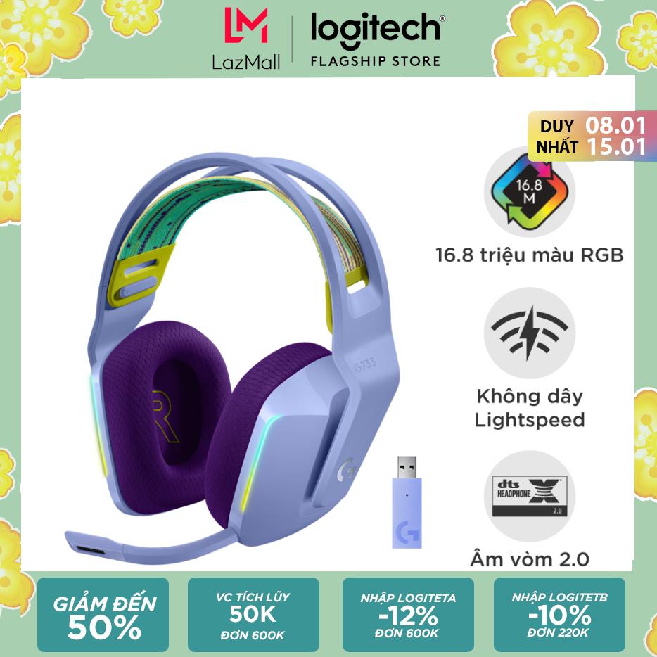 [Nhập LOGITETA giảm 12%] [Trả góp 0%]Tai nghe game không dây Lightspeed Logitech G733 - Headband tùy chỉnh, RGB Lightsync,...