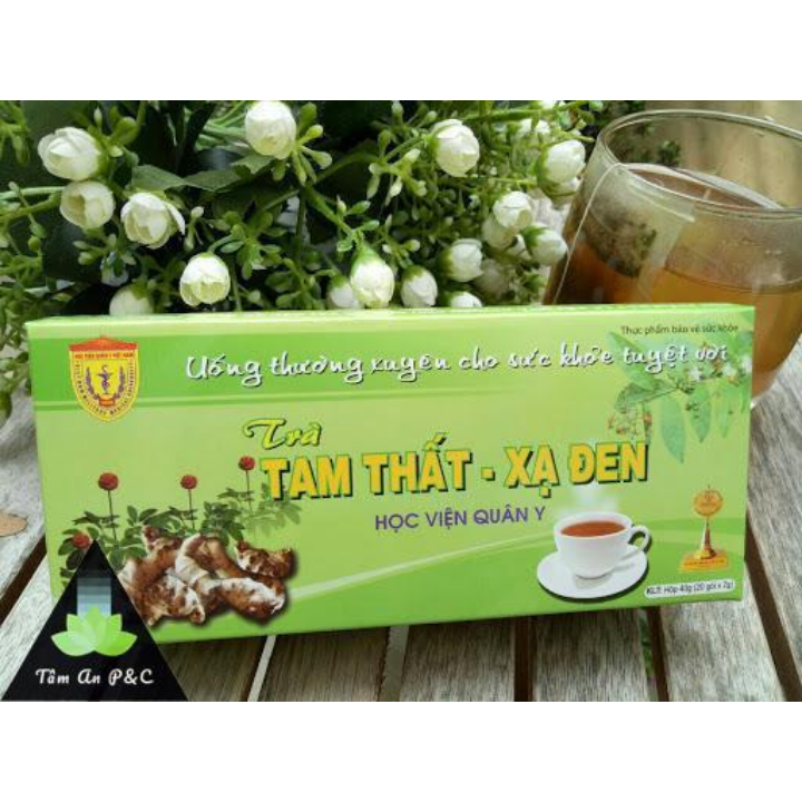 Trà Tam Thất- Xạ Đen Học viện Quân Y (hộp 20 gói) phòng ngừa ung thư, chống oxy hóa, tăng cường sức đề kháng