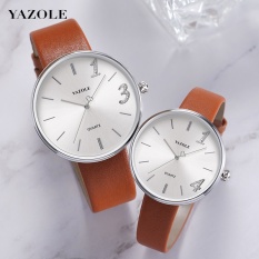 Đồng hồ đôi nam nữ Yazole 551 dây da thời trang phong cách Hàn Quốc