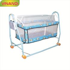 Nôi em bé tự động giá rẻ VINANOI – N20 lòng nôi màu xanh