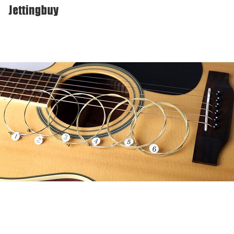 Jettingbuy 1 bộ 6 dây đàn ghita bằng thép mạ niken dành cho ghita acoustic - INTL
