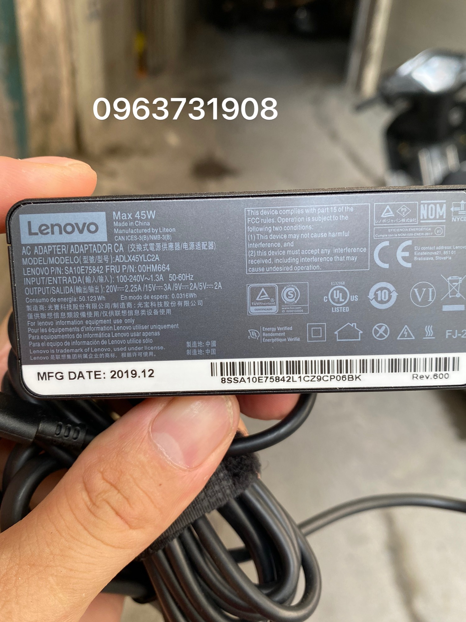 Cục sạc Laptop Lenovo Thinkpad T490 T490s hàng zin tháo máy