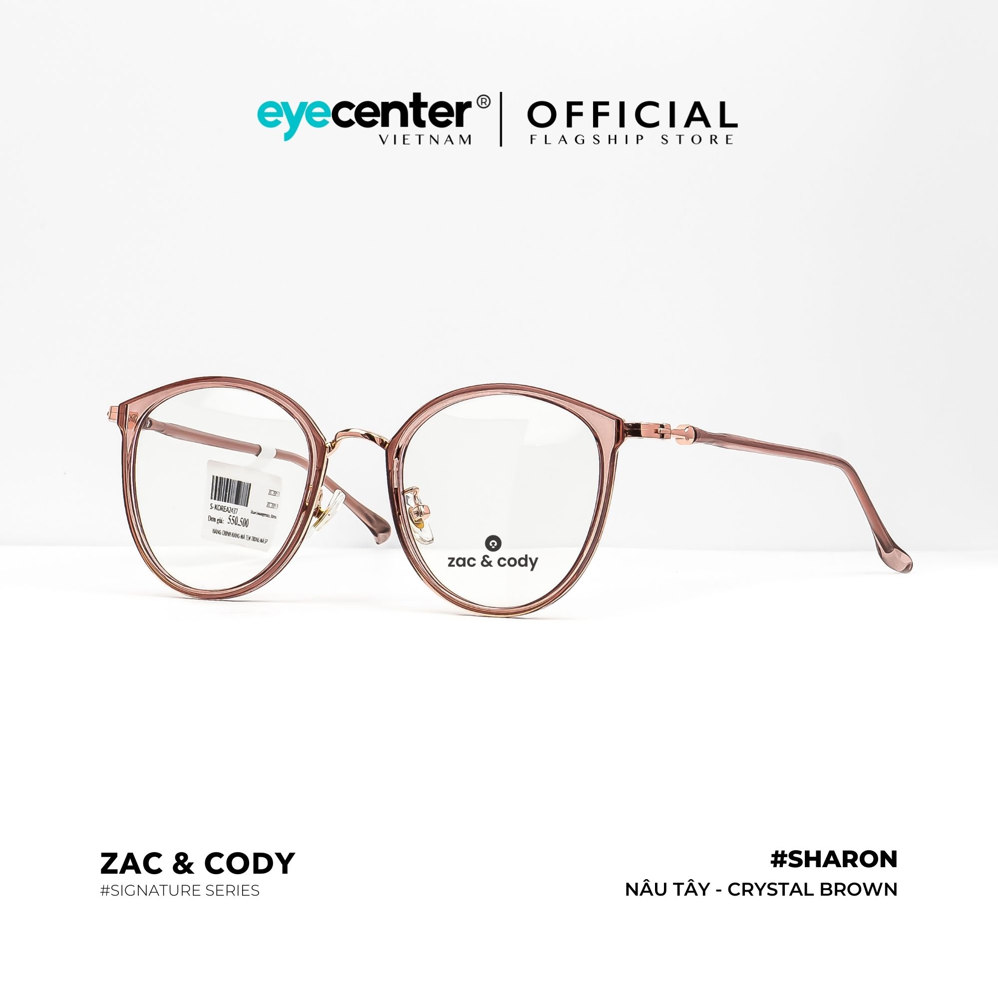 Gọng kính nữ #SHARON chính hãng ZAC & CODY A9 kim loại chống gỉ cao cấp nhiều màu nhập khẩu...