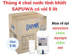 Thùng 4 chai nước tinh khiết SAPUWA 5L có vòi / Combo 2 can nước tinh khiết SAPUWA 5L có vòi