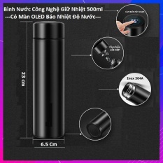 Bình giữ nhiệt Inox thông minh có mặt LED hiển thị nhiệt độ – Bình nước 500ml ruột Inox 304 an toàn với sức khỏe