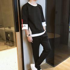 Bộ Quần Áo Thun Nam Cổ Tròn Tay Lỡ Phối Dây In Chữ OFF WHITE Thời Trang August QA NAM 1000024