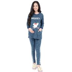 Bộ bầu cho bé ti in Mickey xanh