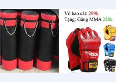 Combo Vỏ Bao Cát Tập Đấm Bốc Boxing Võ Thuật + Găng Tay MMA Hở Ngón – Thiết bị tập boxing đấm bốc mma