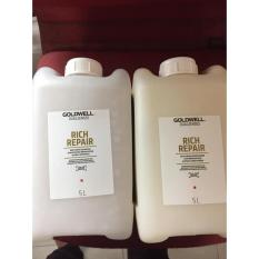 Gội xả Goldwell Dualsenses Rich Repair chữa trị tóc hư tổn siêu mượt 5000mlx2 (new)