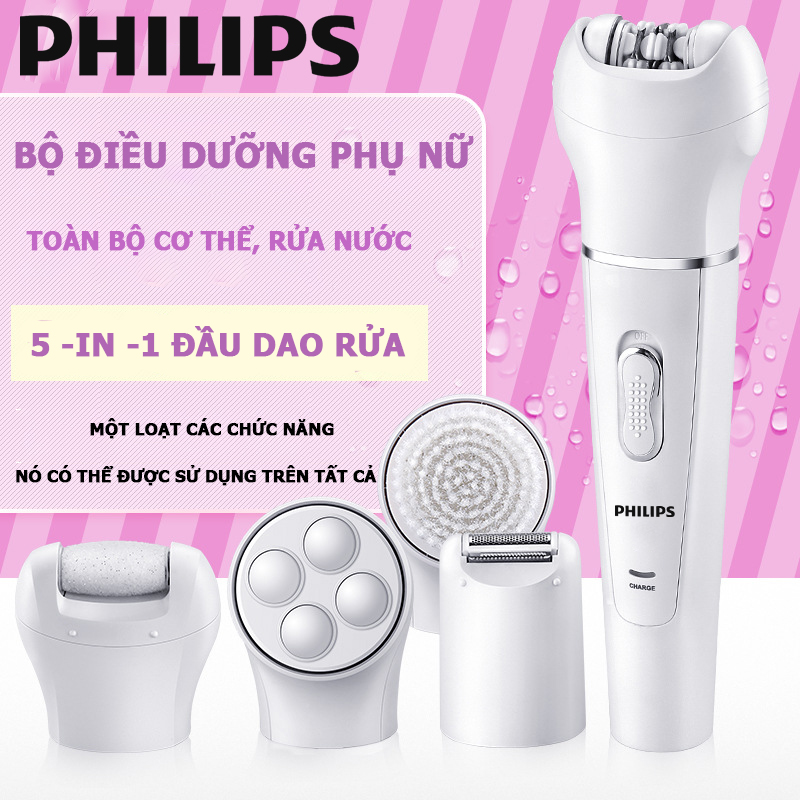 Philips Dụng cụ triệt lông - Máy tỉa lông, máy triệt lôngđược trang bị nhiều loại dụng cụ triệt lông...