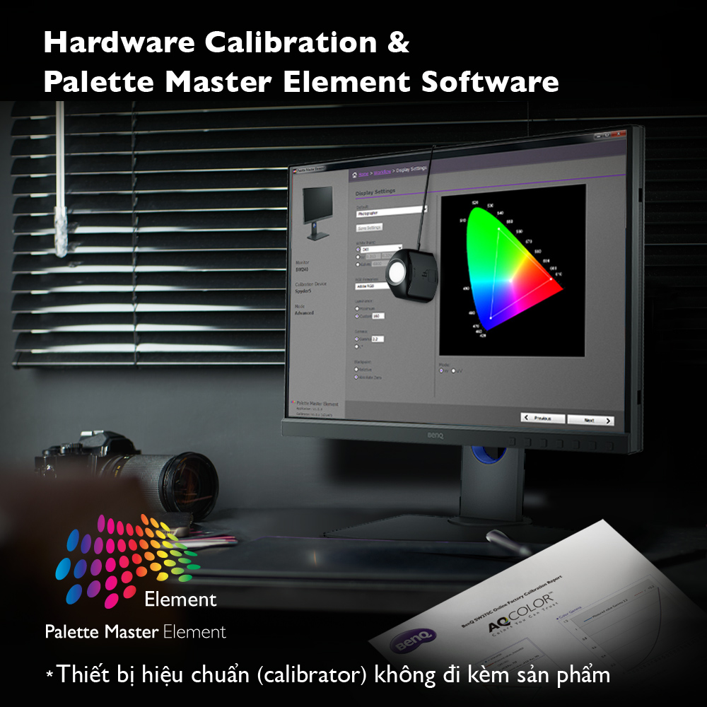 Màn hình máy tính BenQ SW240 24 inch 99% Adobe RGB chuyên Đồ họa, Xử lý ảnh dành cho Photographer...