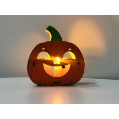 ✎✻ Gỗ tô màu HỘP ĐÈN BÍ NGÔ HALLOWEEN (kèm đèn led)