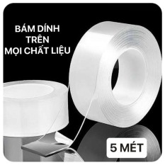 CUỘN 5 MÉT – BĂNG DÍNH 2 MẶT TRONG SUỐT BÁM DÍNH TỐT TRÊN MỌI CHẤT LIỆU, TÁI SỬ DỤNG ĐƯỢC NHIỀU LẦN, CHỊU LỰC HƠN 20KG