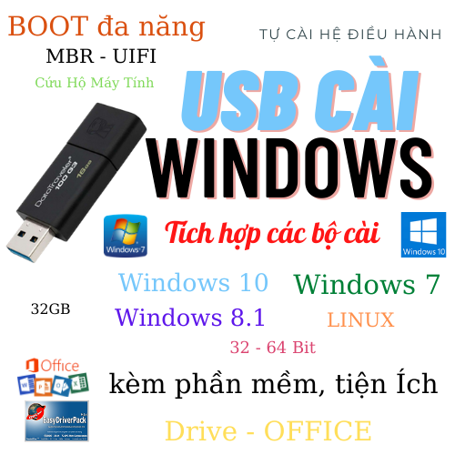 Bộ Cài Hệ Điều Hành Windows 10 Pro 32-64BIT – Tặng Kèm W7.8.Linux – PC Laptop