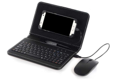 (Có video quay thật) bao da bàn phím kèm chuột cho điện thoại, máy tính bảng từ 4.-8 inch Android, thiết kế sang trọng và công nghệ hiện đại