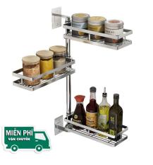 Kệ 3 tầng nhà bếp xoay 180 độ Inox 304 cao cấp.