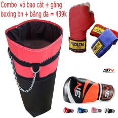 Combo vỏ bao trụ cát tập đấm bốc boxing + Găng tay đấm bốc boxing BN + Băng đa cuốn tay walon – Thiết bị tập đấm bốc boxing chuyên nghiệp