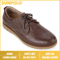 Giày Nam Da Bò Cao Cấp SUNPOLO Nâu Đỏ – CS4060