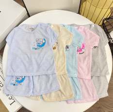 Combo 5 bộ quần áo cộc tay NouBaby (mẫu kẻ ) mặc màu hè cực mát cho bé sơ sinh từ 0 tháng đến 14 tháng