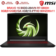 Laptop MSI BRAVO 15 B5DD-264VN R7-5800H |8GB| 512GB| VGA 4GB| 15.6″FHD 60HZ| Win11