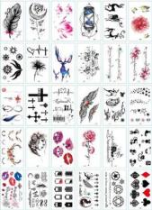 Combo 30 Tấm Hình Xăm Dán Flash TattooTha Thu Từ 55 – 120 Mẫu Chống Thấm Nước