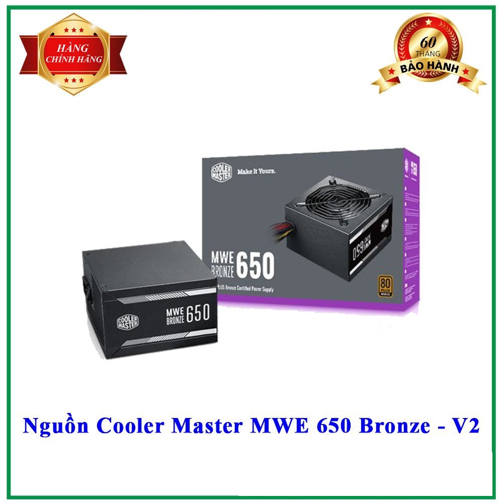 [Nhập ELJAN11 giảm 10%, tối đa 200k, đơn từ 99k]Nguồn máy tính Cooler Master MWE Bronze V2 650w