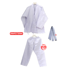 quần áo tập võ karate (võ phục karate, vải kaki, tặng kèm đai nhập môn)