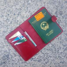 Ví passport – Da bò thật – Đồ da thủ công – Màu đỏ BV0204