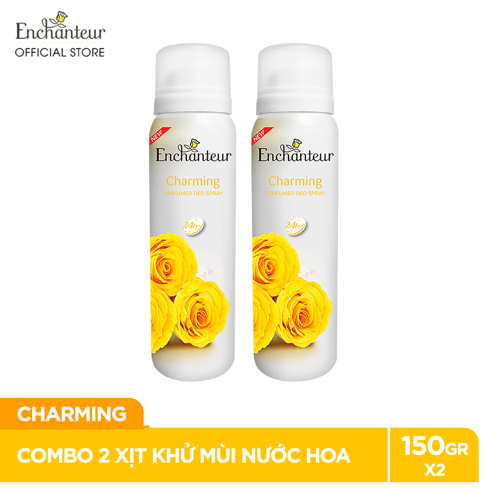 [15-19.9 MUA 2 TẶNG 1] Combo 2 Xịt khử mùi nước hoa Enchanteur Charming 150ml/Chai (tặng mùi ngẫu nhiên)