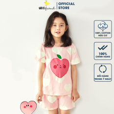 Đồ bộ ngắn tay quần áo thun cotton mịn mặc nhà mùa hè cho bé gái Unifriend Hàn Quốc U3025