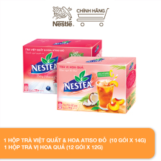 Combo 1 hộp trà việt quất và hoa atiso đỏ Nestea (10 gói x 14g) + 1 hộp trà vị hoa quả Nestea (12 gói x 12g)