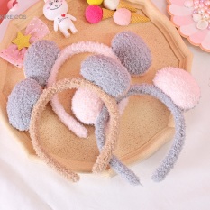 Băng Đô Cài Tóc Tai Gấu Pom Pom Siêu Cute